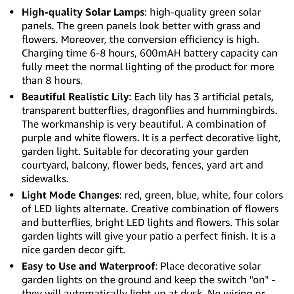 Anpro Outdoor Solar LED 2-pack of 3 Flowers Garden Lights Waterproof - Picture 6 of 16